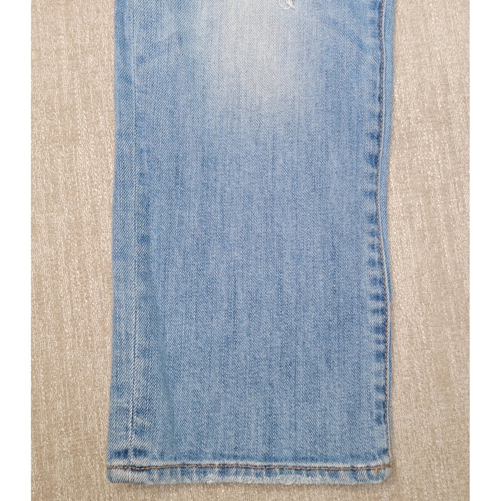 American Eagle Artist Crop Women Blue Distressed Stretch Denim Jeans 10 - Picture 4 of 12